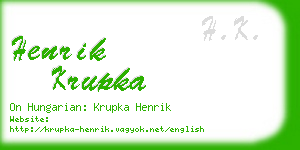 henrik krupka business card